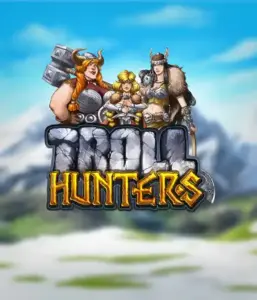 Enter the realm of "Troll Hunters," where valiant Viking warriors are poised to battle their foes. The logo displays a male and female Viking, equipped with weapons, set against a cold mountainous backdrop. They radiate bravery and might, reflecting the spirit of the game's adventurous theme.